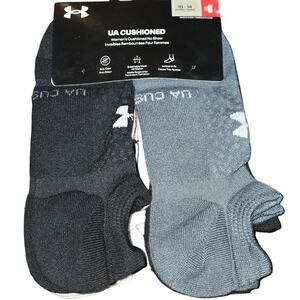 Under Armour UA Cushioned Women's Socks No Show 6 Pk Black Gray White Size 10-14